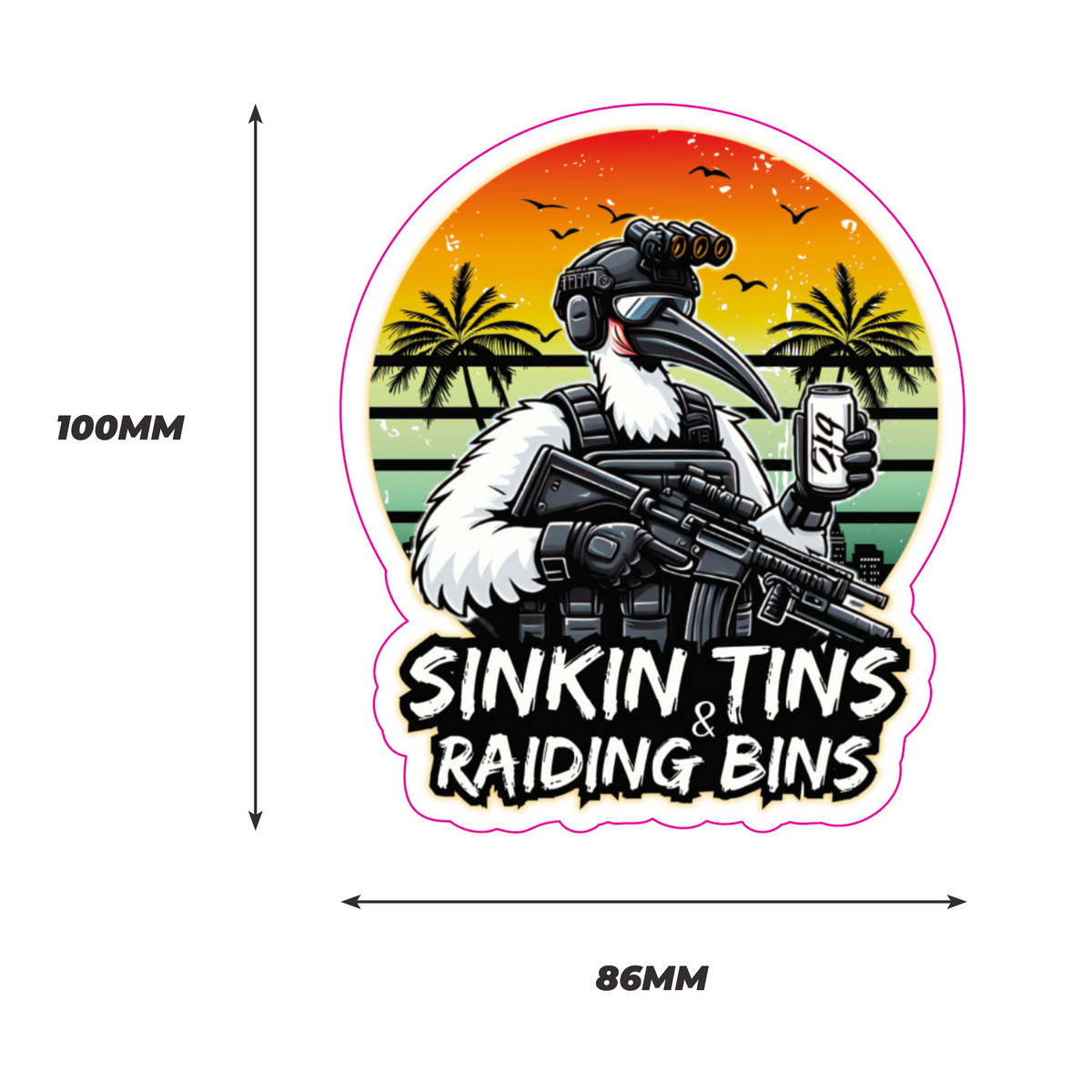 Sinkin Tins & Raiding Bins Vinyl Sticker