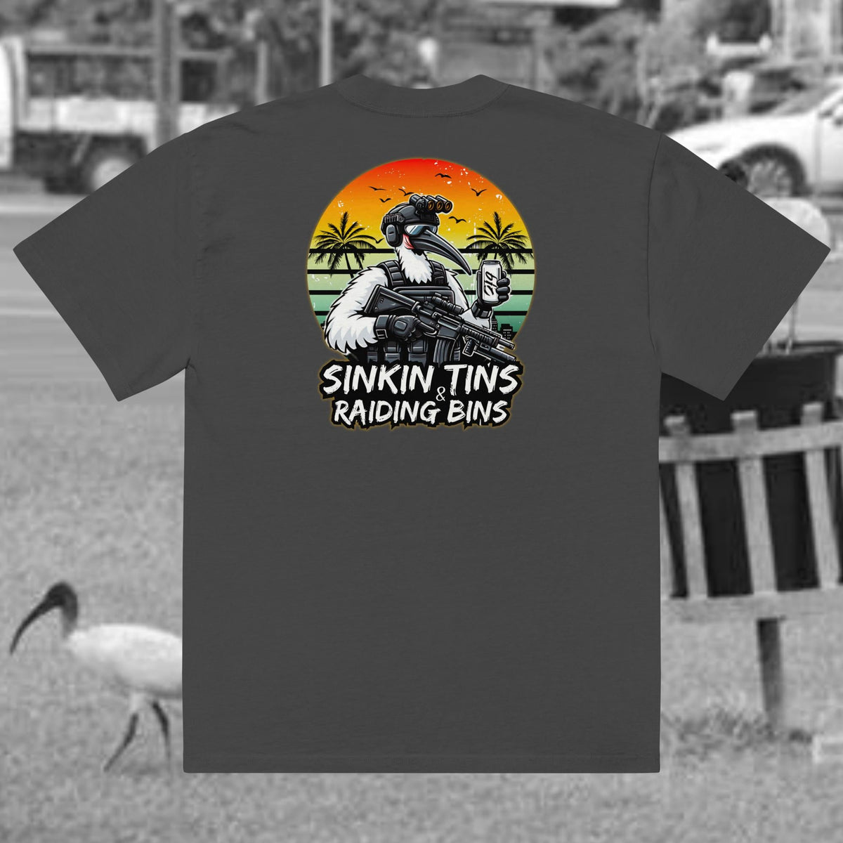 Sinkin' Tins & Raiding Bins Premium Oversized Tee